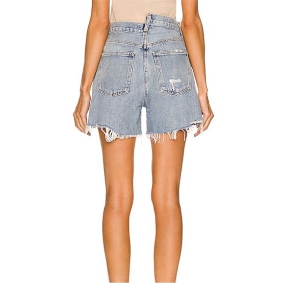 Agolde Criss Cross Denim Jean Short Symbol - Picture 2 of 11